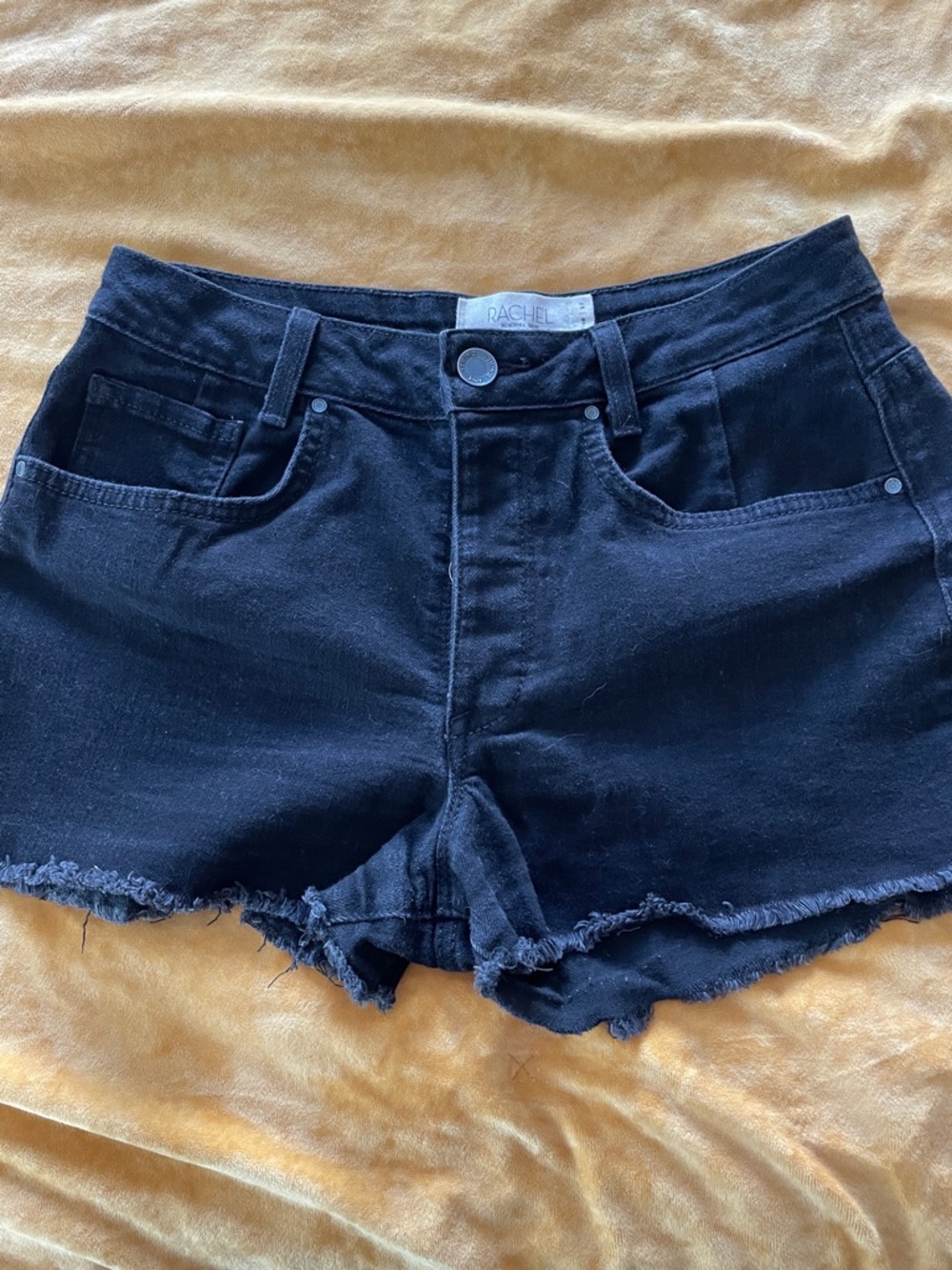 Rachel Black Distressed Raw-Hem Denim Shorts